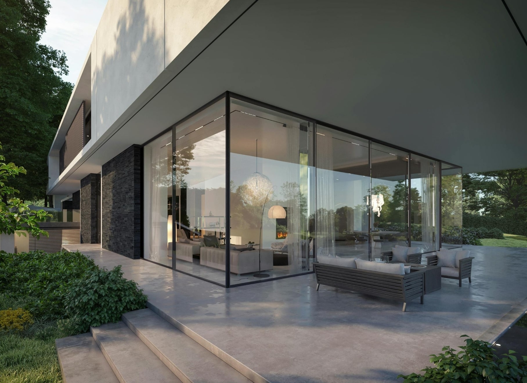 aluminum and glass windows